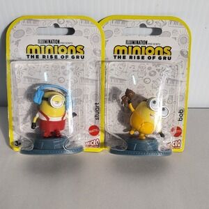 2 Minions Rise of Gru Micro Collection Mattel Bob Stuart Figures New